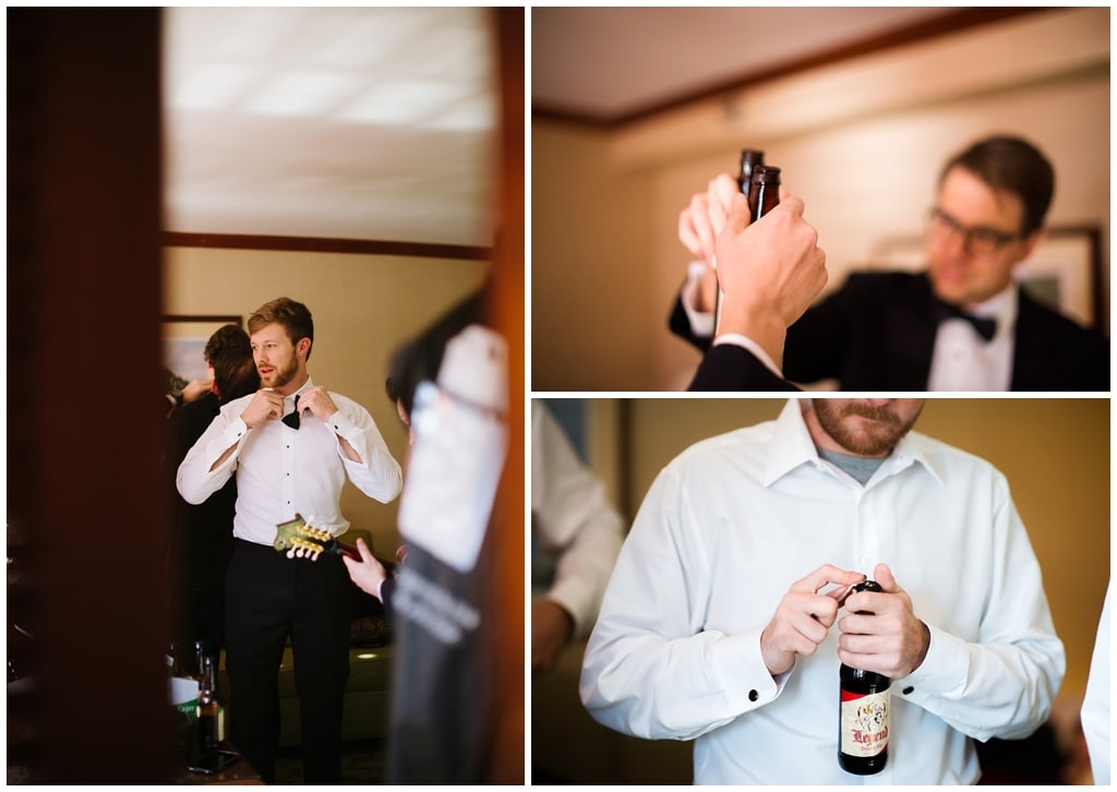Groom getting ready